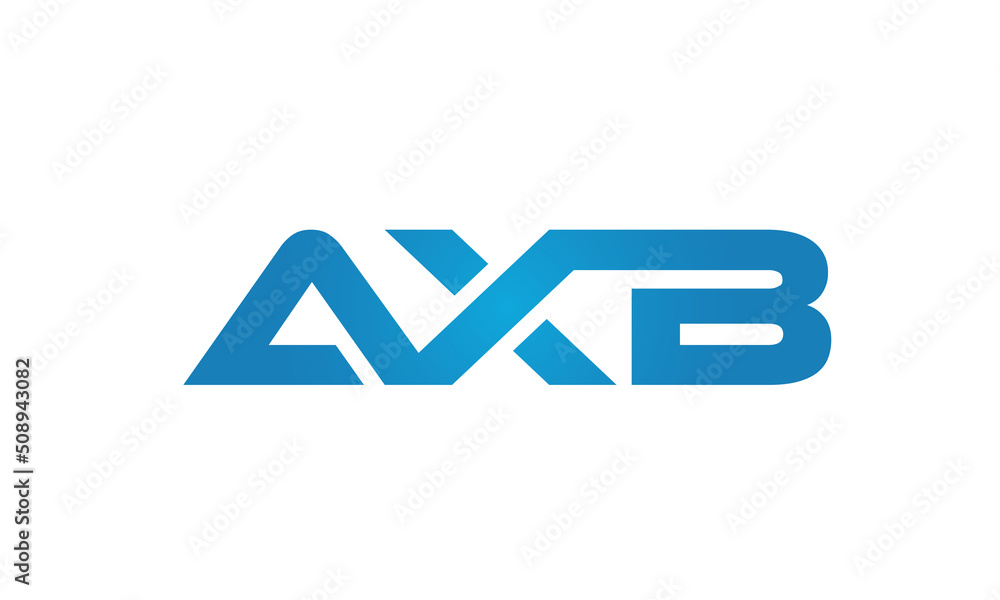 Connected AXB Letters logo Design Linked Chain logo Concept Connected AXB Letters logo Design Linked Chain logo Concept