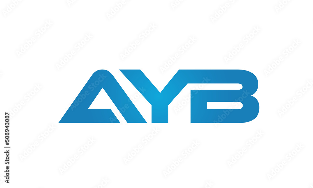 Connected AYB Letters logo Design Linked Chain logo Concept Connected AYB Letters logo Design Linked Chain logo Concept