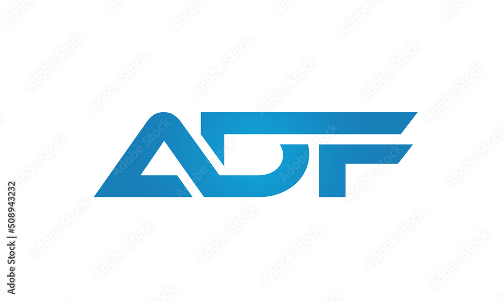 Connected ADF Letters logo Design Linked Chain logo Concept Connected ADF Letters logo Design Linked Chain logo Concept