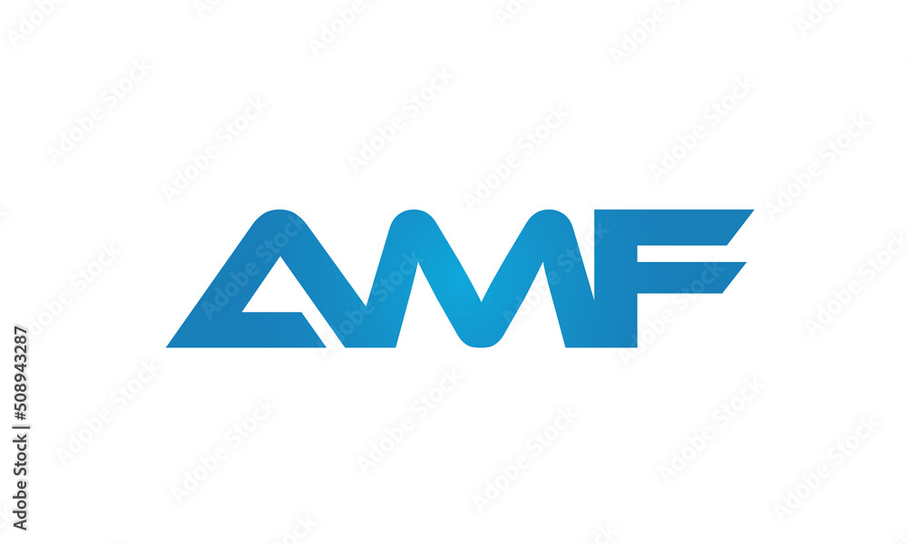 Connected AMF Letters logo Design Linked Chain logo Concept Connected AMF Letters logo Design Linked Chain logo Concept