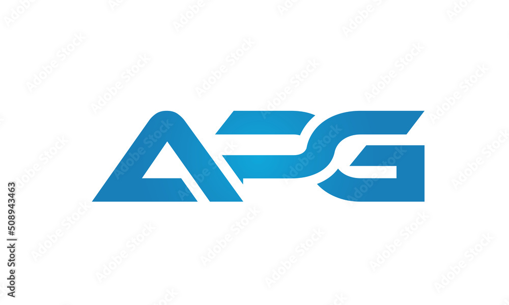 Connected APG Letters logo Design Linked Chain logo Concept Connected APG Letters logo Design Linked Chain logo Concept