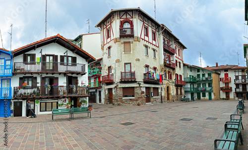 Old harbor district (Portua) in Hondarribia in Spanish Basque Country photo