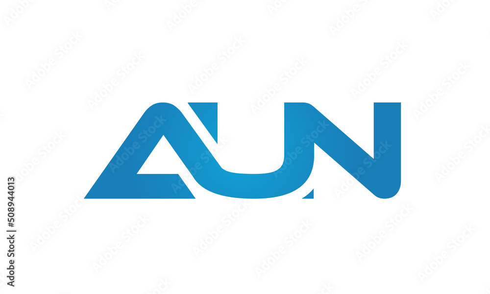 connected AUN Letters logo Design Linked Chain logo icon connected AUN Letters logo Design Linked Chain logo icon