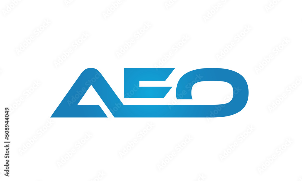 connected AEO Letters logo Design Linked Chain logo icon connected AEO Letters logo Design Linked Chain logo icon