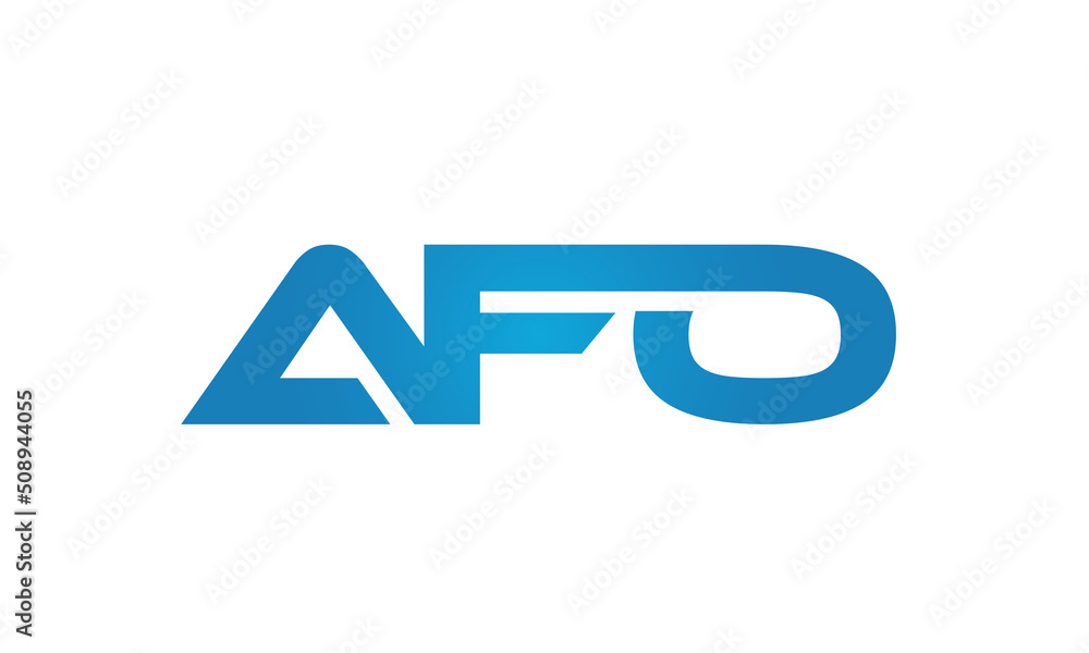 connected AFO Letters logo Design Linked Chain logo icon connected AFO Letters logo Design Linked Chain logo icon