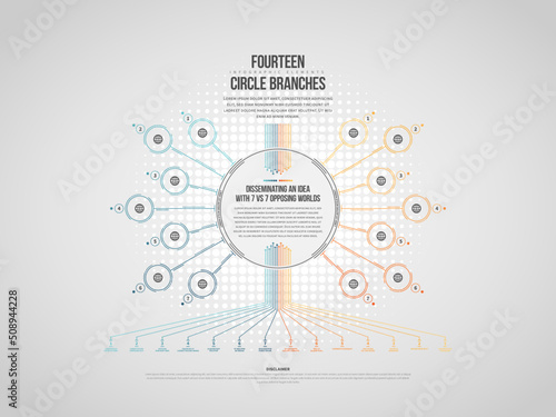 Fourteen Circle Branches Infographic