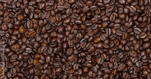 roasted coffee beans close up  a lot of quantity