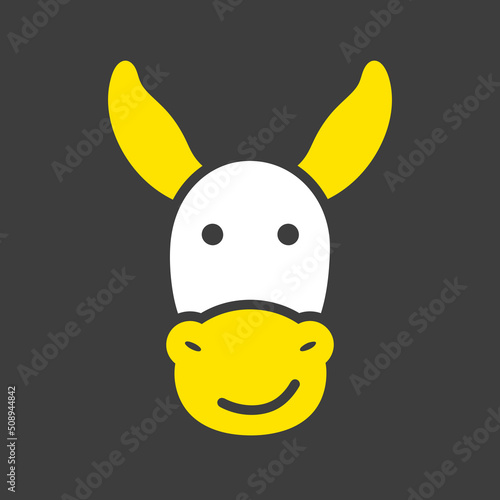 Donkey glyph icon. Farm animal vector illustration