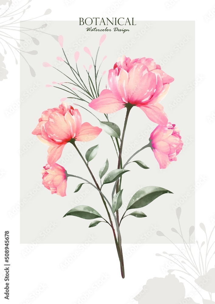 Watercolor of floral vector template design