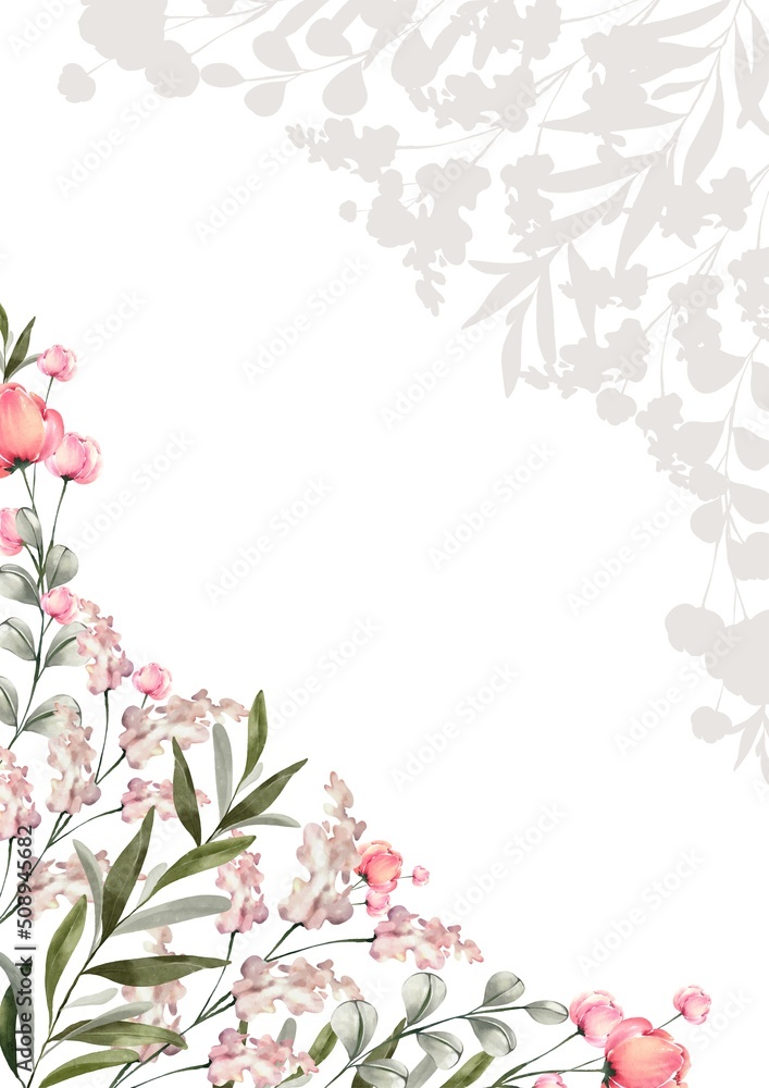Fototapeta premium Watercolor of botanical template background vector design
