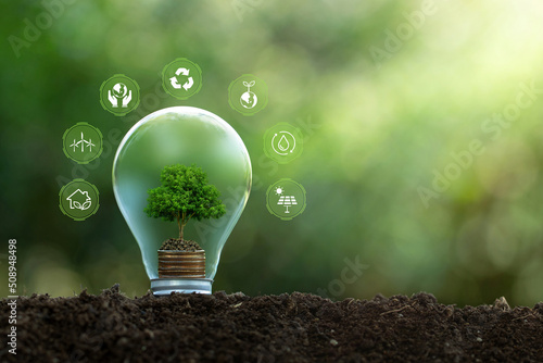 Environmental protection, renewable, sustainable energy sources Fototapet