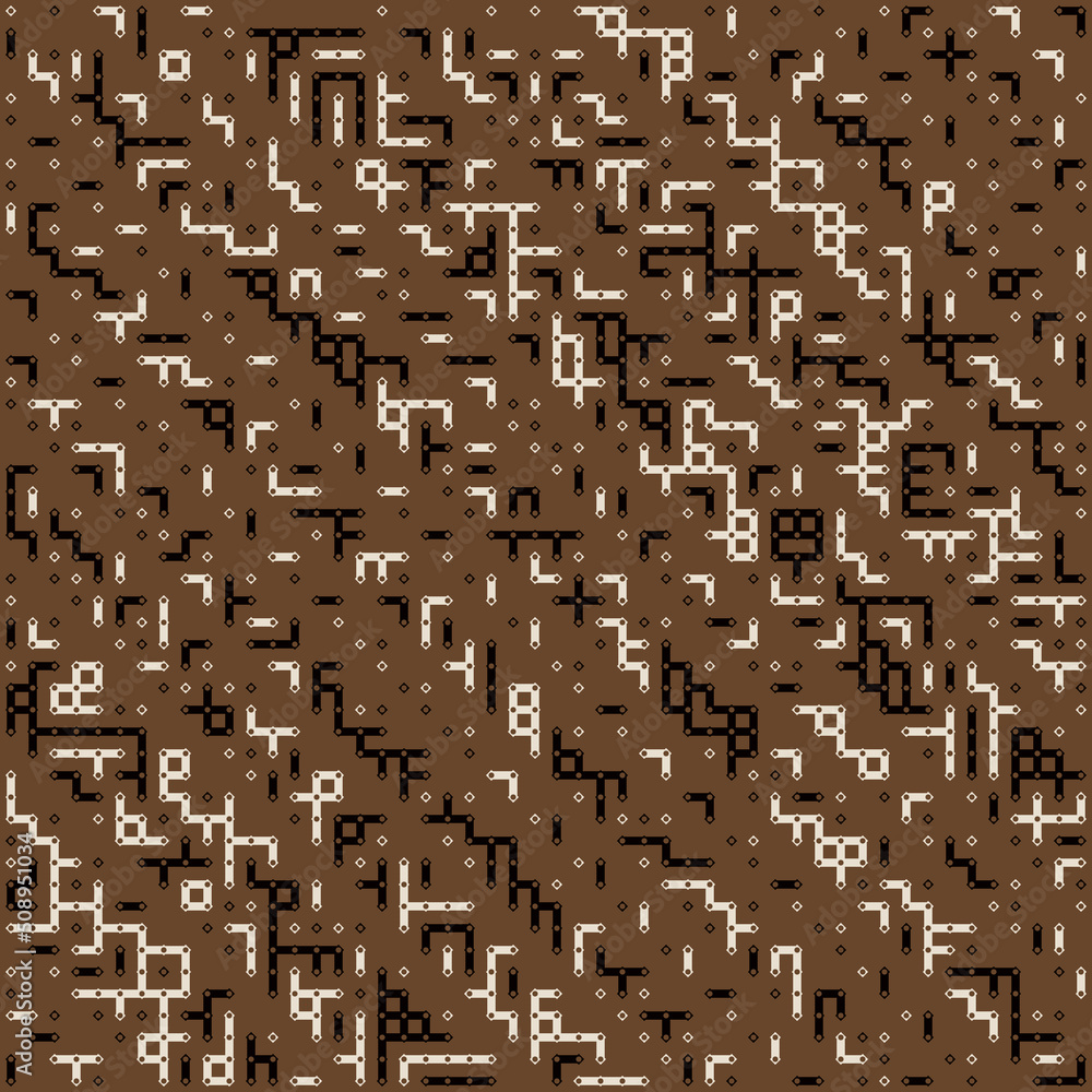 Obraz premium Rule 211 Neighbors 3 Elementary cellular automaton random seed sample implementation illustration