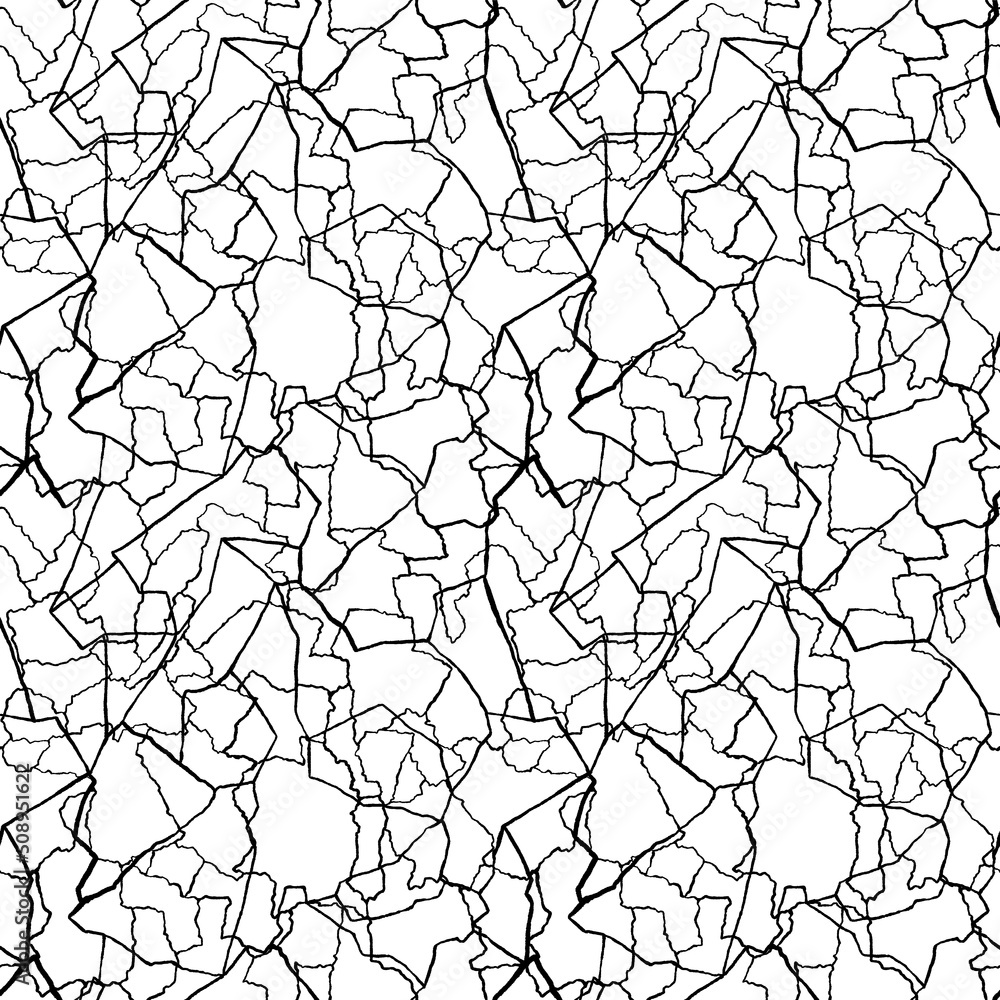 Obraz premium kintsugi art seamless pattern of splinters and different shards fragments with thin lines