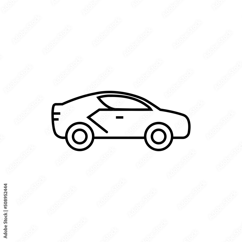 Car Icon Vector Isolated on White Artboard