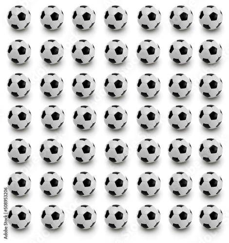 Soccer Fußbälle vor weißem Hinergrund 3d