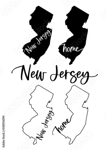Stylized map of the U.S. State of New Jersey vector illustration