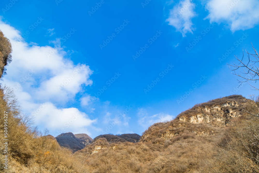 Mountains in the wilderness in winter Mountains in the wilderness in winter