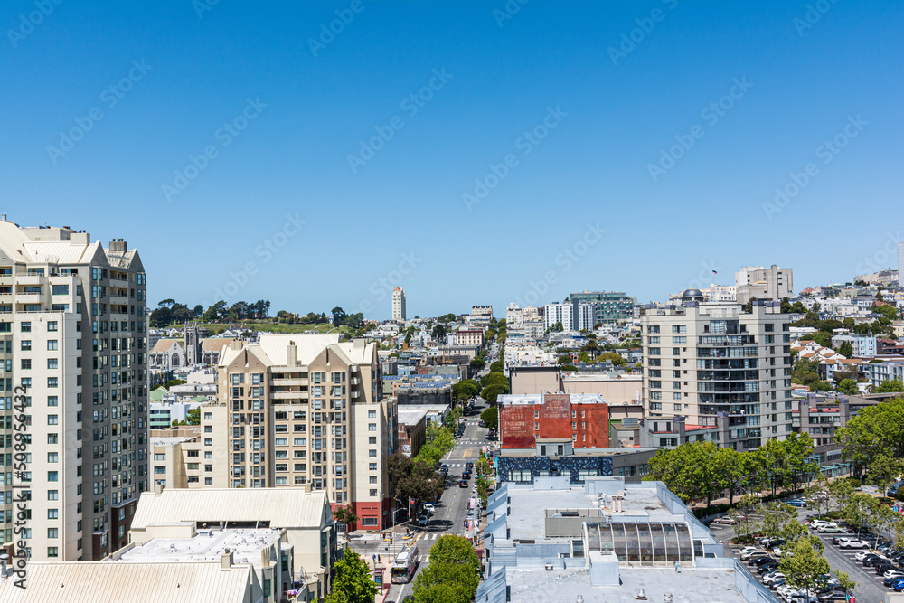Fillmore district view from above, San Francisco, California 
