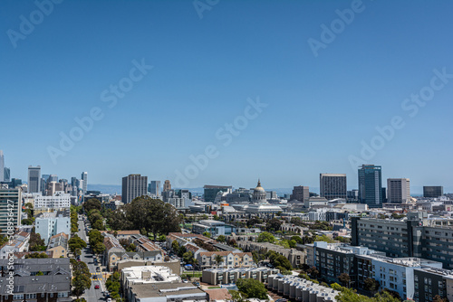 Civic Center district view from above, San Francisco, California 