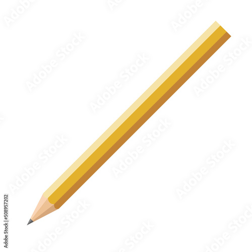Cartoon yellow pencil vector isolated object illustration