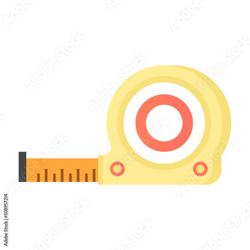 Cartoon measuring tape roll ruler vector isolated object illustration