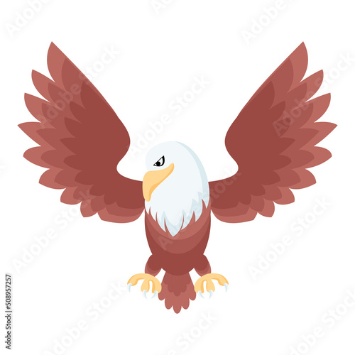 Cartoon animal bird eagle vector isolated object illustration