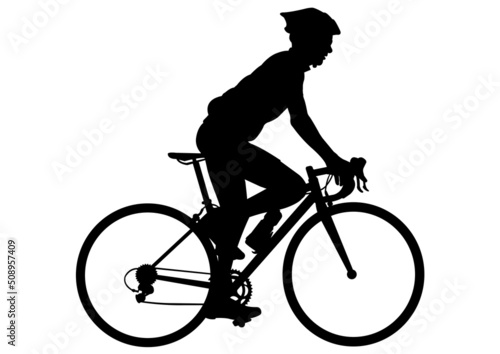 Fototapeta Naklejka Na Ścianę i Meble -  high quality race bicyclist silhouette - vector