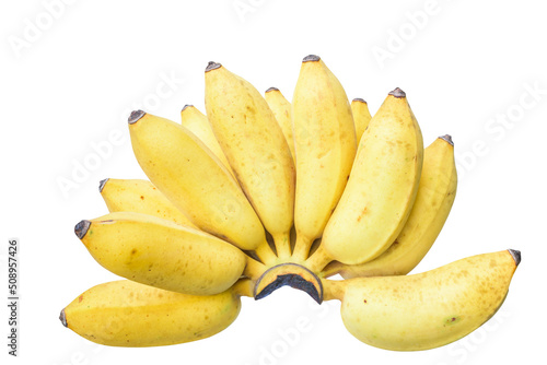 Yellow banana isolated on white with clipping path.