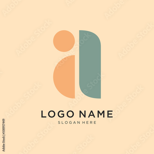 Letter ia linked lowercase logo design template elements. Suitable for business, consulting group company.