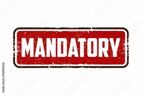 Mandatory grunge rubber stamp on white background, vector illustration