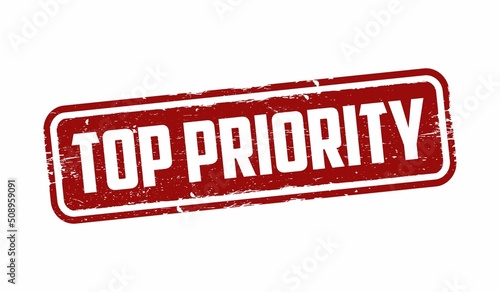 Top priority grunge rubber stamp on white background, vector illustration