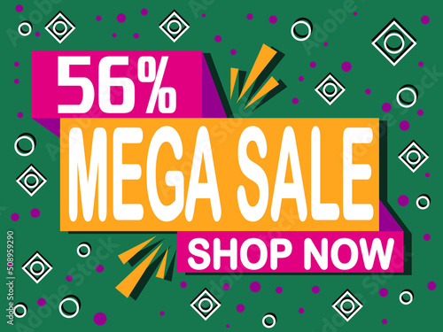 Wallpaper Mural 56% off mega sale. Banner with 56% off icon. Shop now for online sales. Torontodigital.ca