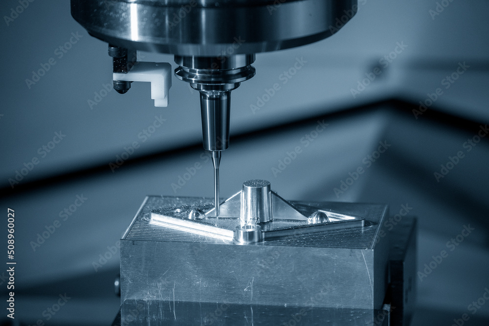 The high precision parts manufacturing process by CNC milling machine with ball end mill tool. The high precision parts manufacturing process by CNC milling machine with ball end mill tool.