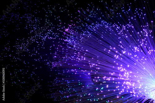 fiber optic purple light source. abstract background