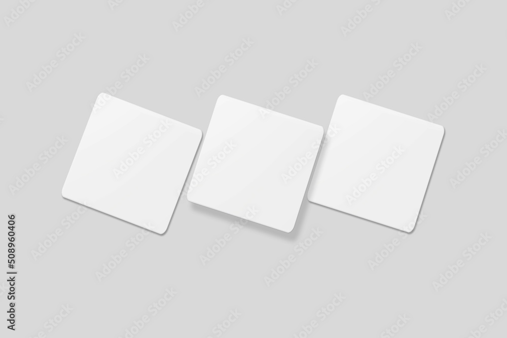 Blank square business card for mockup. 3D Render.
Blank square business card for mockup. 3D Render.