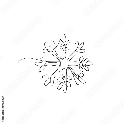 continuous line drawing snowflakes illustration vector