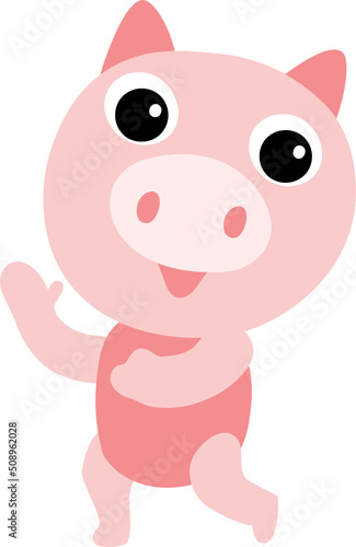 Cute pig character design presenting concept