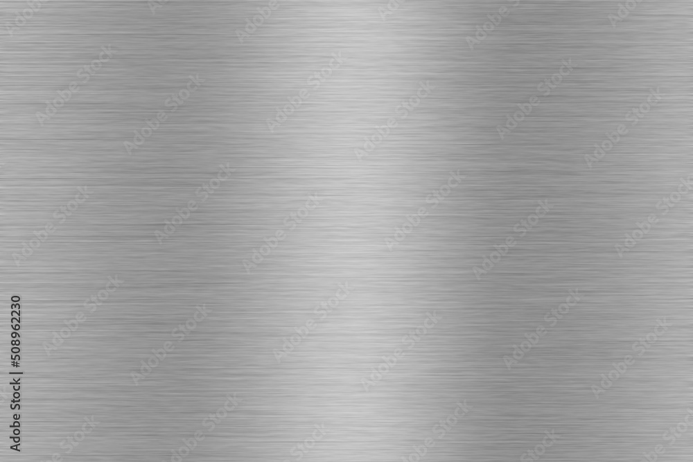 Silver metal texture of brushed stainless steel plate with the reflection  of light. Stock Illustration