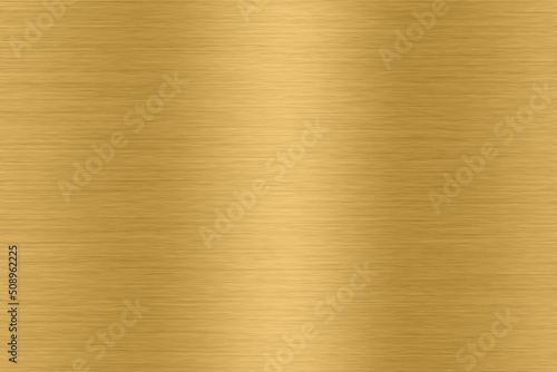 Shiny gold polished metal background texture of brushed stainless steel plate with the reflection of light.