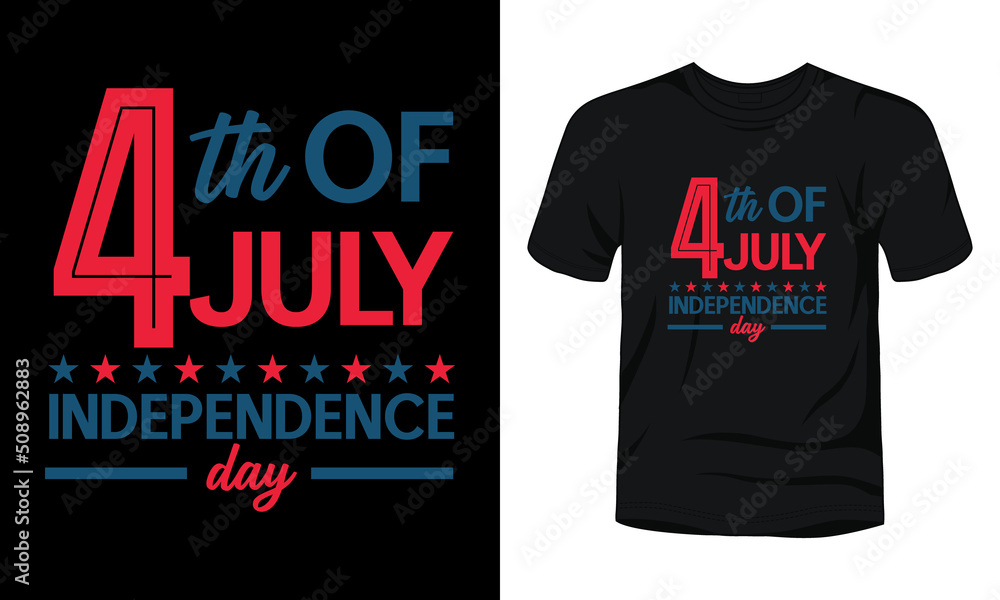 Naklejka premium 4th July happy independence day t-shirt design.