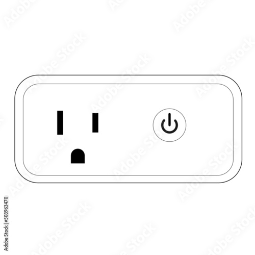 One US smart plug with wifi vector concept icon in thin line style