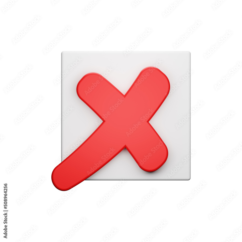 Reject delete cancel on white background. 3D Render Reject delete cancel on white background. 3D Render