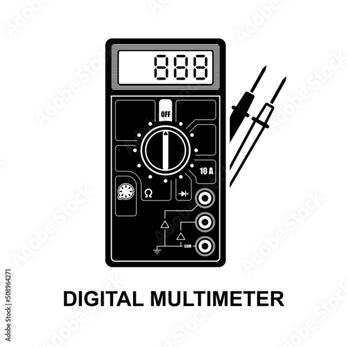 Digital multimeter icon isolated on white background vector illustration.