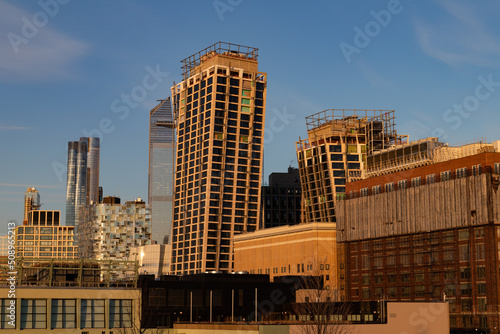 Modern Skyscrapers and Buildings Under Construction in Chelsea of New York City