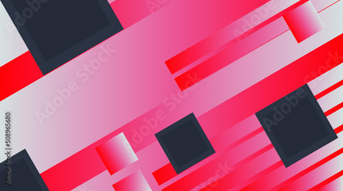 Dynamic fluid red geometric with colorful gradient background.