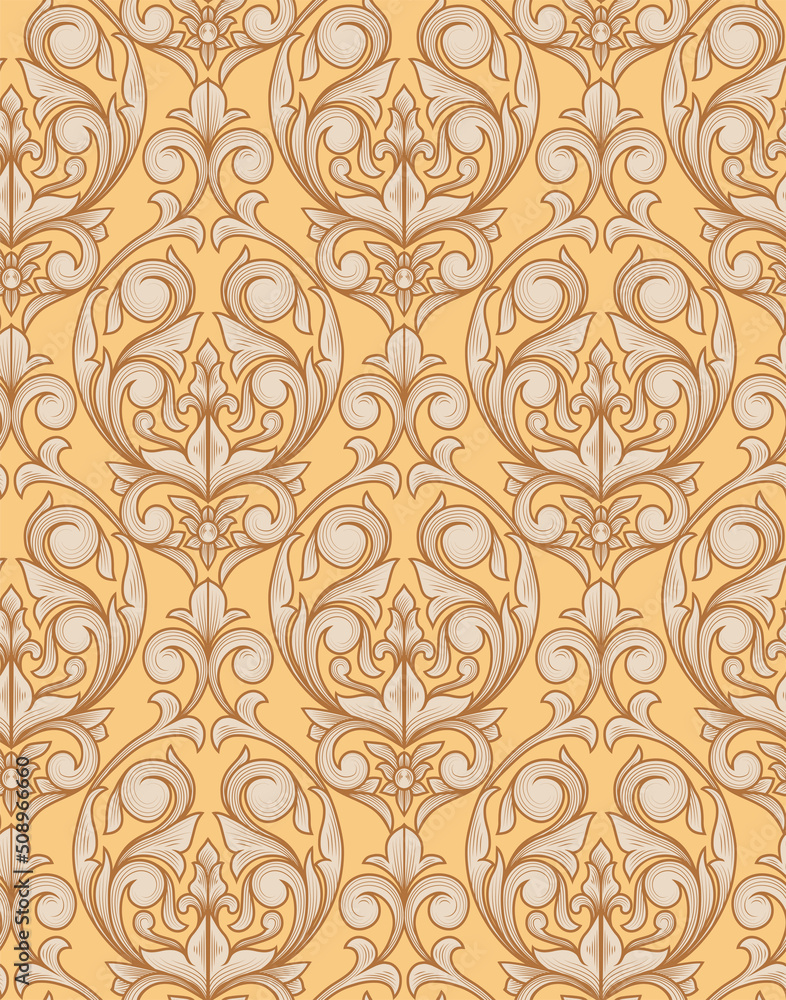 Retro decorative ornate monochrome seamless pattern Retro decorative ornate monochrome seamless pattern