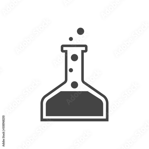 Vector icon chemical experiment in flasks. Vector icon on white isolated background. Layers grouped for easy editing illustration. For your design.