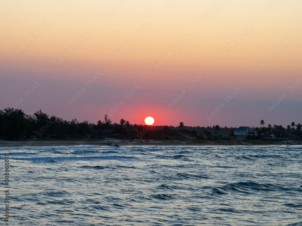 Sunset over Tofo Beach, Mozambique
