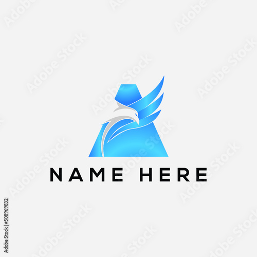 concept creative logo Creative Initials Letters (A) Flying eagle abstract logo design