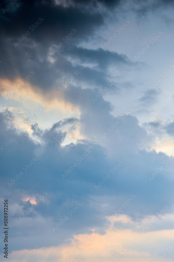 sunset over the clouds